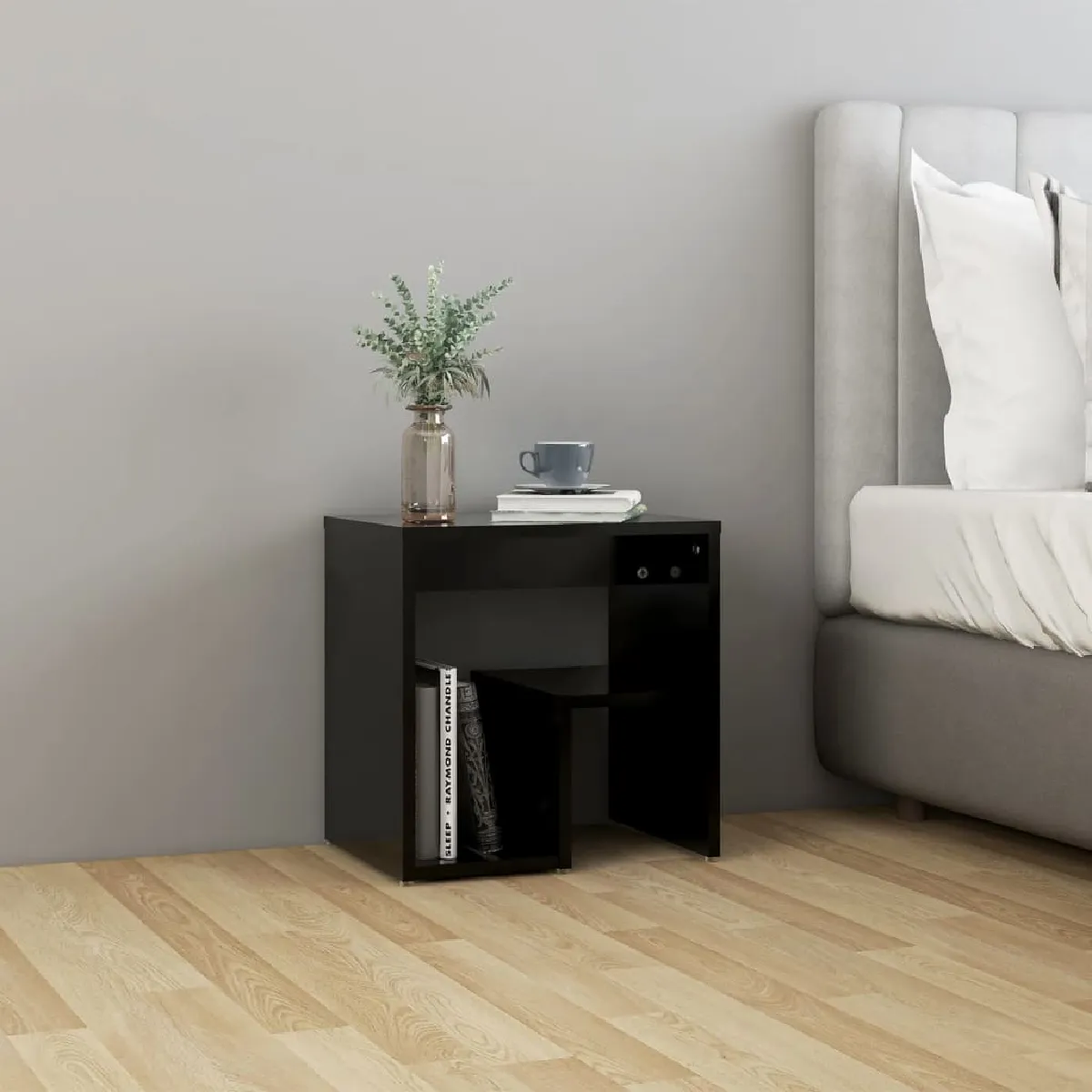 VIDAXL - Table de chevet - Noir - 40x30x40 cm - Image 2