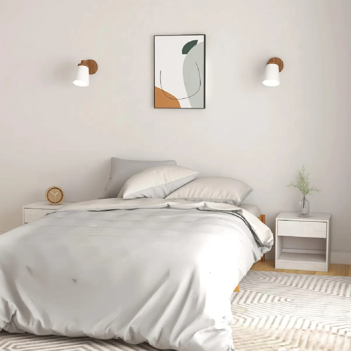 Vidaxl Blanc Lot De 2 Tables De Chevet