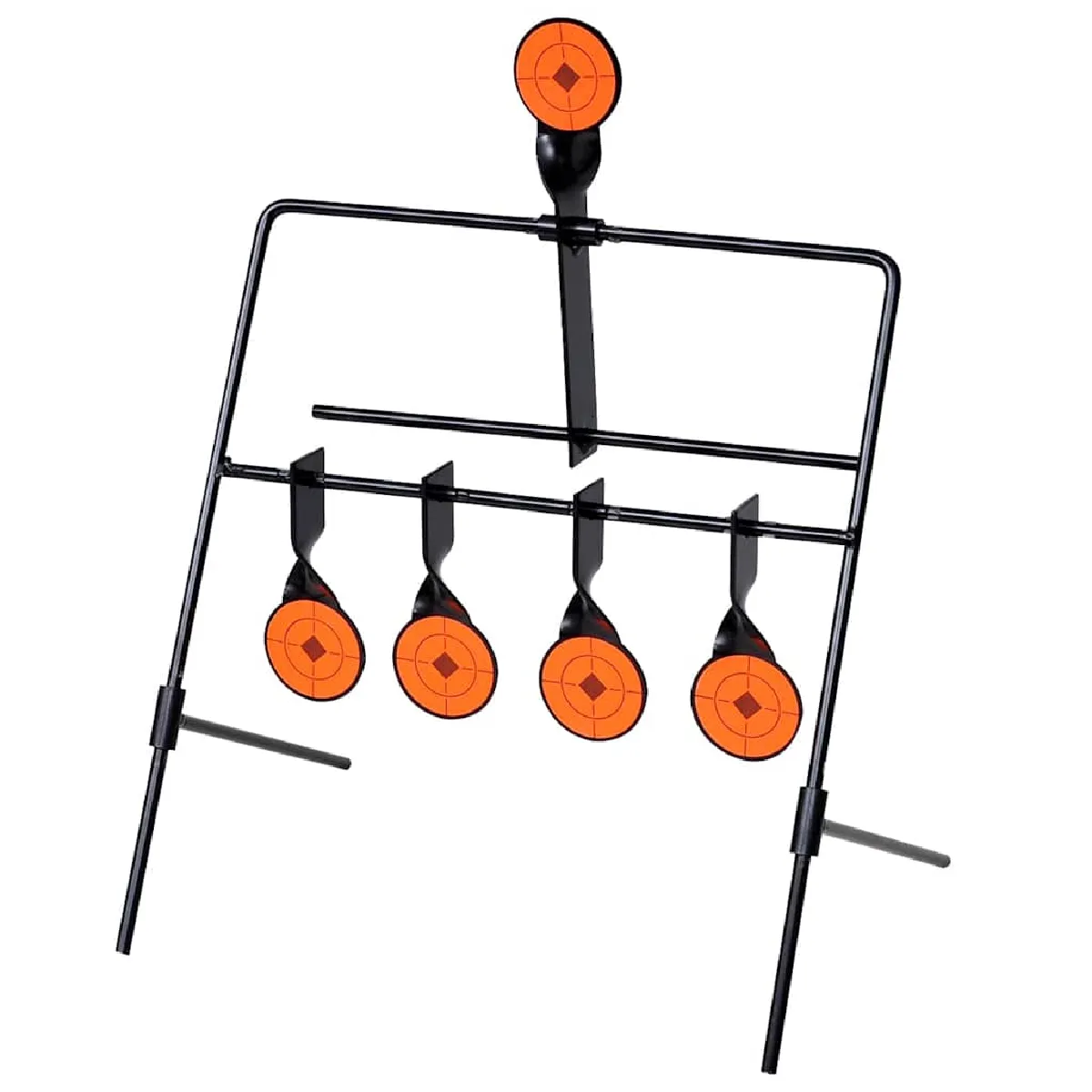 Vidaxl Noir Cible De Tir Avec Réinitialisation Automatique Et 4+1 Cibles - Image 2