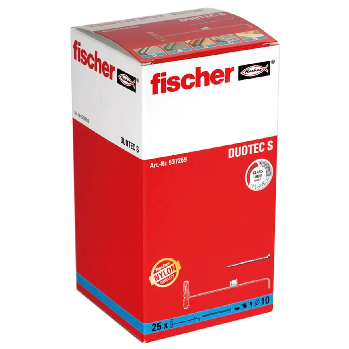 Fischer DUOTEC 10 Ensemble de chevilles en nylon 25 pcs