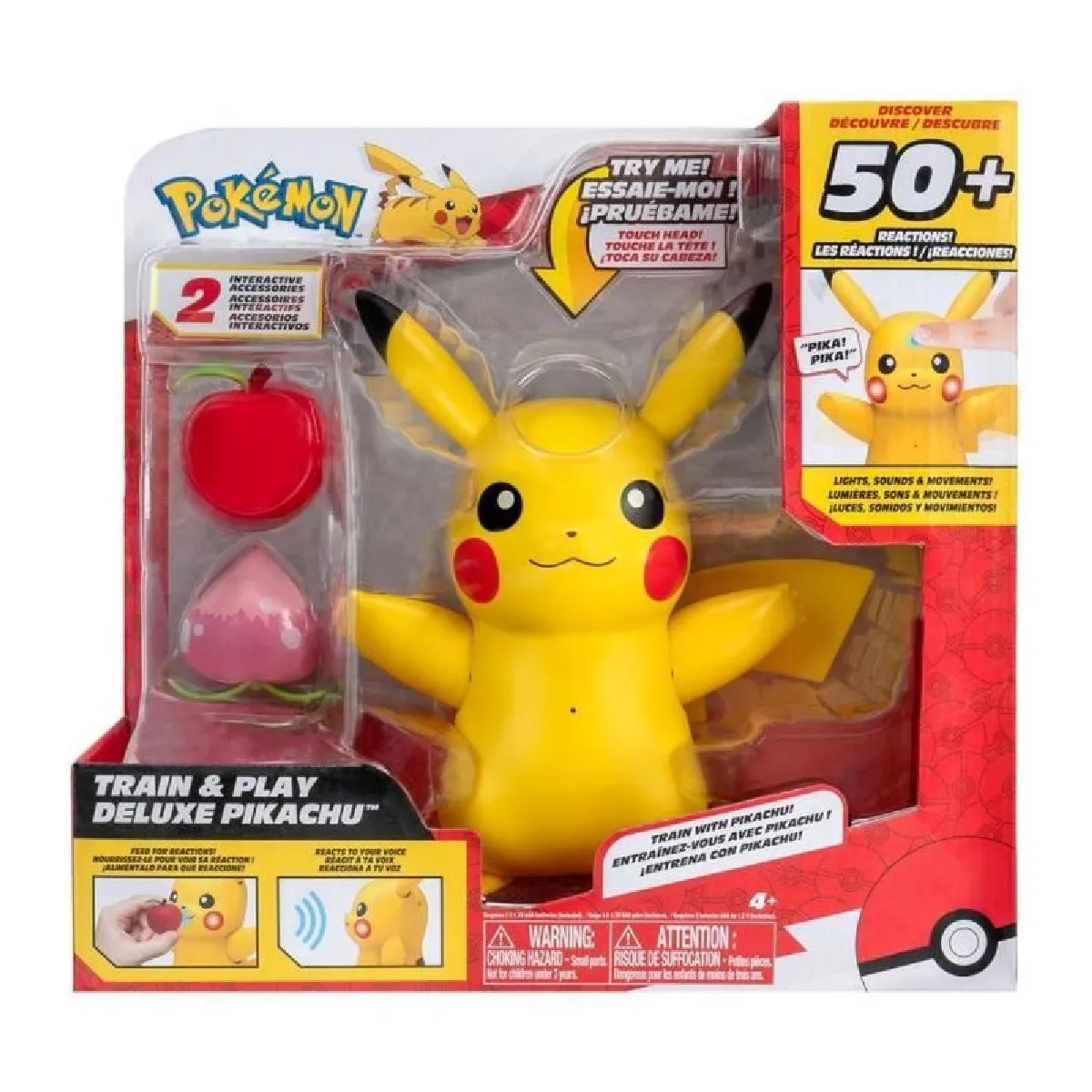 Bandai – Pokémon – Pikachu Deluxe interactif et ses accessoires – Jouet Pokémon avec Lumières Sons et Mouvements Figurine Pikachu Électronique + de 50 Interactions Jouet Enfant et + JW3330 - vue 8