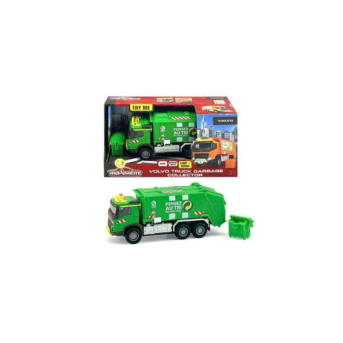 Majorette Camion Poubelle Volvo 19 cm