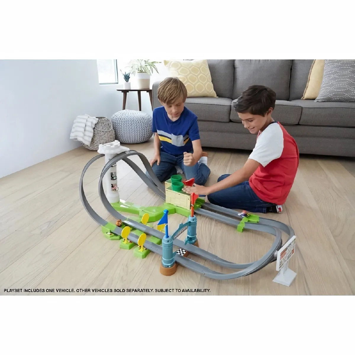 Hot Wheels Circuit Mario Kart Coffret de Jeu pour Petites Voitures à connecter avec Circuit et Pistes Jouet pour Enfant GHK15
