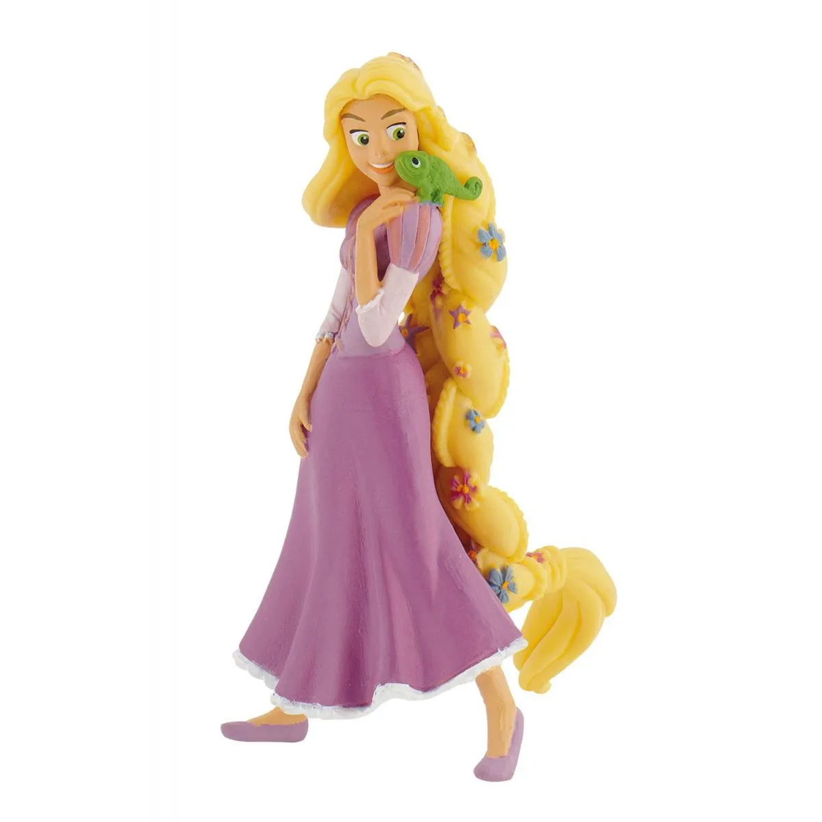 Bullyland Violet Raiponce Et Pascal Le Cameleon 10 Cm - Tresse De Fleurs - Disney - Rapunzel - Neuf - Image 3
