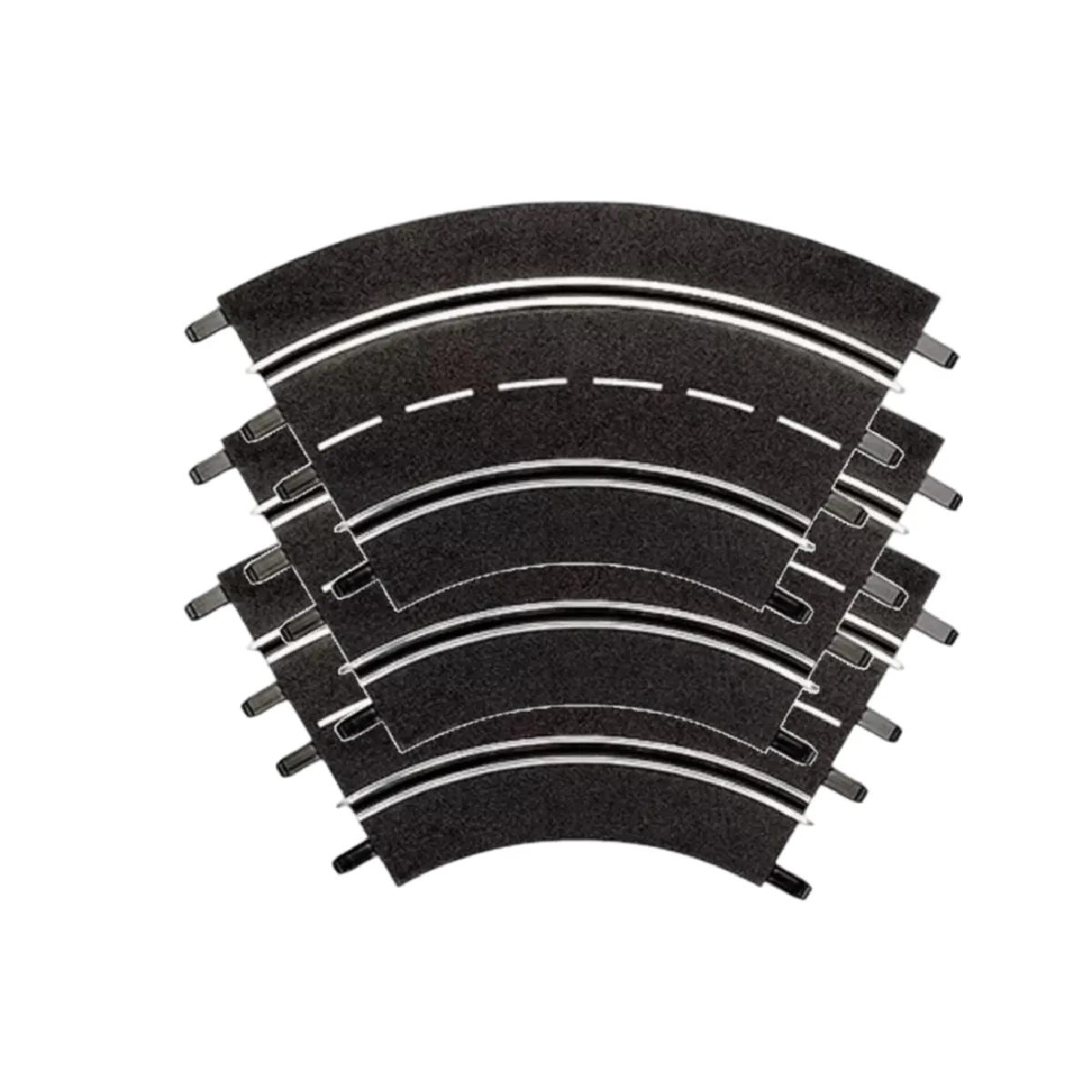 Carrera Noir Rails Et Accessoires Courbés 1/60 Pour Circuits De Voiture 1/24 Et 1/32 - Image 4