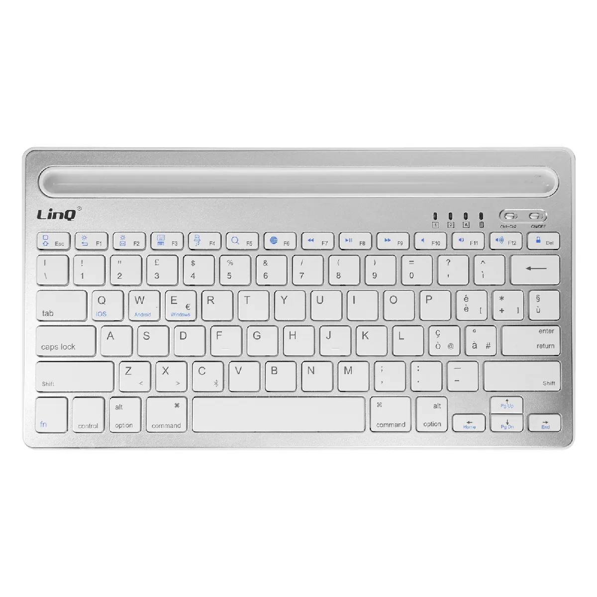Linq Blanc Clavier Sans Fil Qwerty Compatible Ios / Android / Windows - Neuf - Image 2