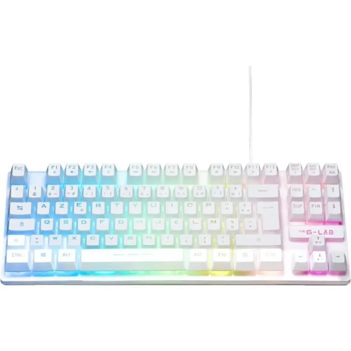 The G-Lab Blanc Clavier Gaming - Membrane Rgb Tkl - Keyz-Caesiumt-W/Fr - Fr Layout - 12 Raccourcis - 100% Personnalisable - Image 2