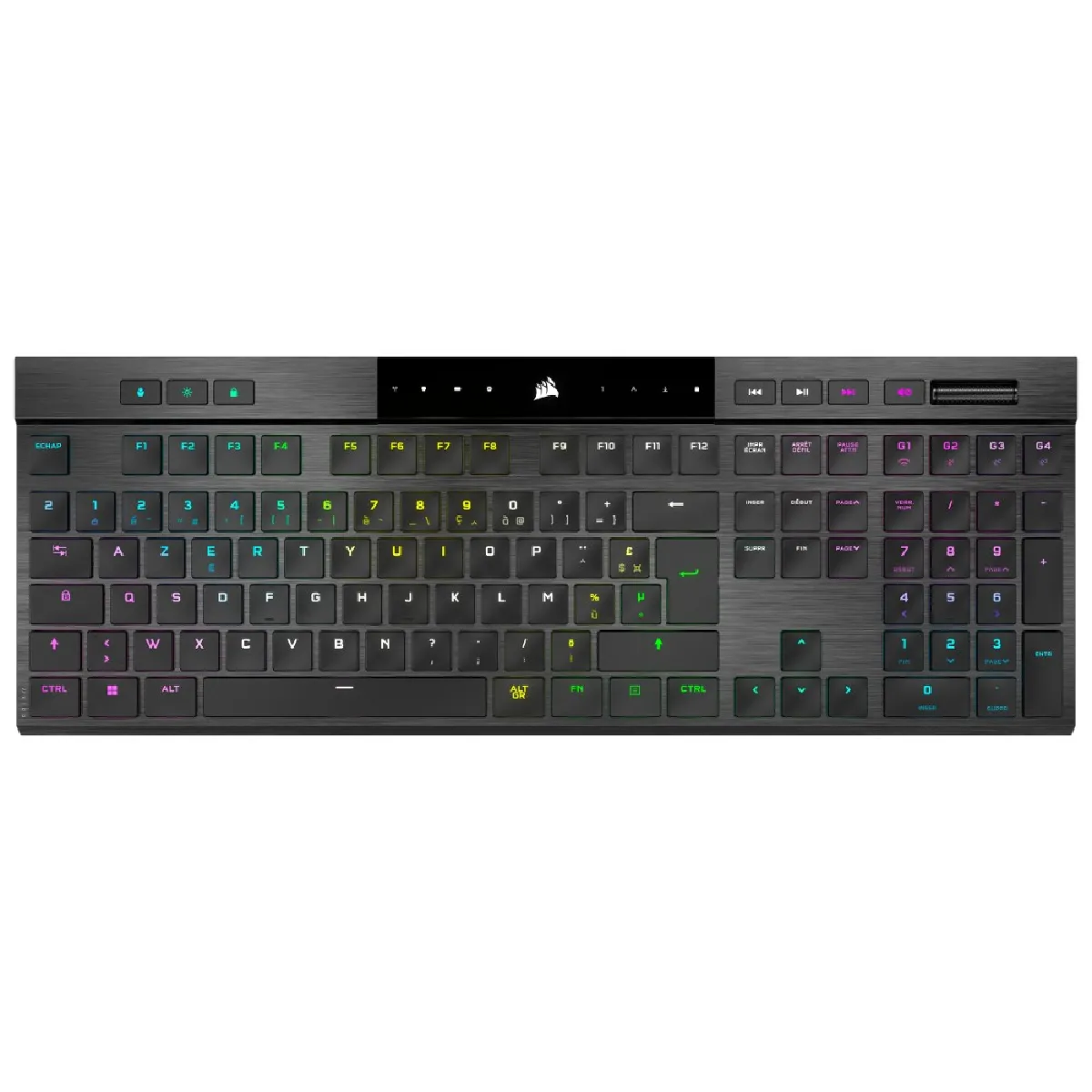 Clavier Gaming Corsair K100 AIR Wireless – Switches Cherry MX Ultra Low Profile, RGB - vue 10