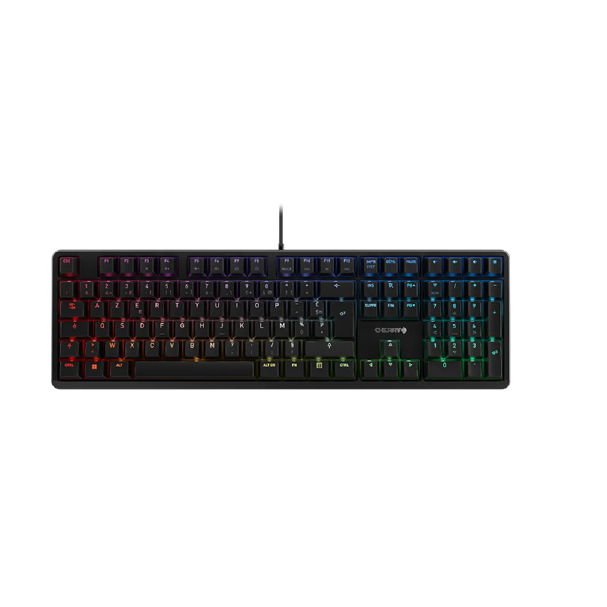 Cherry G80-3000N Rgb Wired Keyboard (Fr) G80-3000N Rgb Tkl Wired Compact Mechanical Keyboard 87+1 Keys Usb Black Rgb Backlight Layout (Fr)