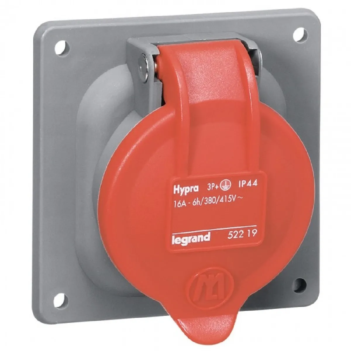 Legrand Hypra - Prise Tableau - 32A - 3P+N+T - IP44 - Rouge - Image 2