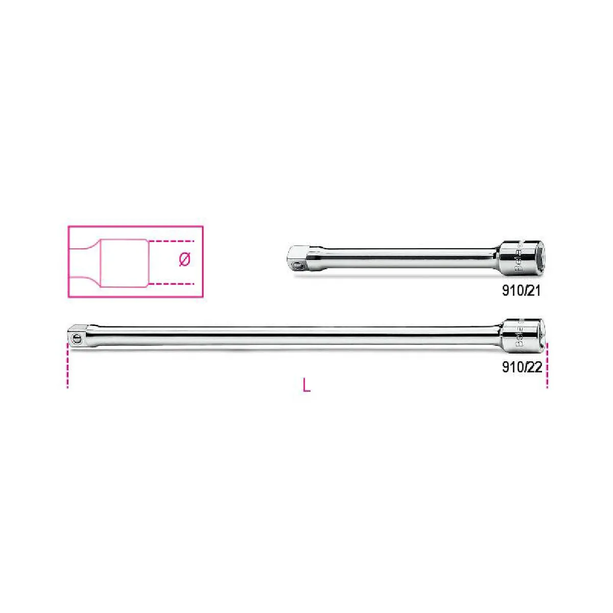 Beta Tools Rallonge Pour Douilles 3/8 - 250 Mm