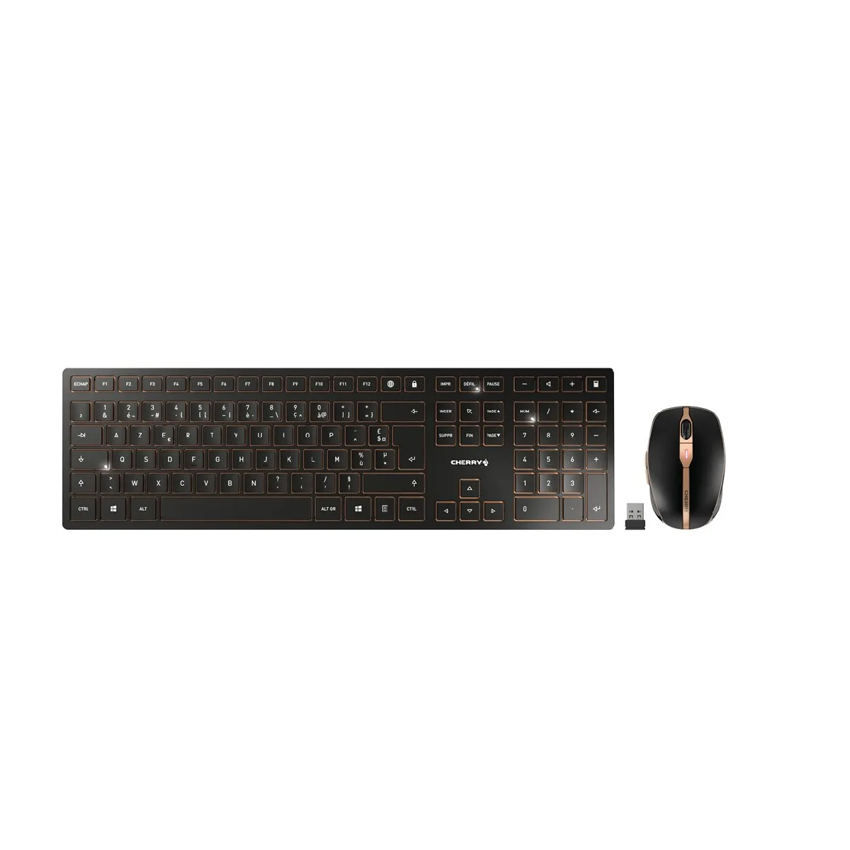 Cherry Dw 9100 Slim Ensemble Clavier Et Souris Francais Peripherique D'entree Taille 2.4 Noir/Bronze de Inmac Wstore - Image 6