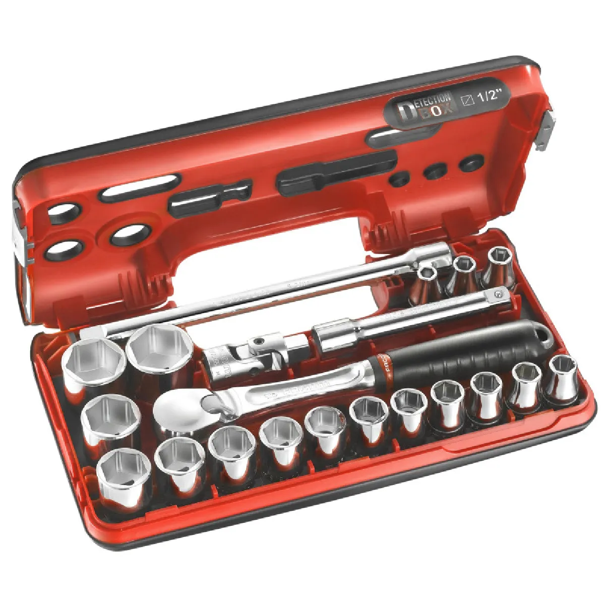 Coffret douilles FACOM 21 pièces 12' 6 pans DBOX Dimensions 340 x 179 x 58 mm - vue 3