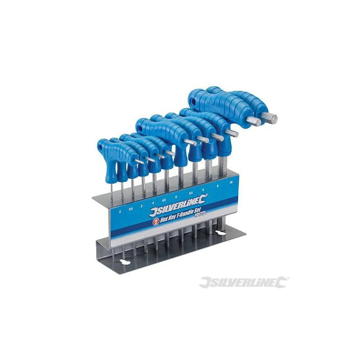 Silverline Jeu de 10 clés mâles à poignée en T