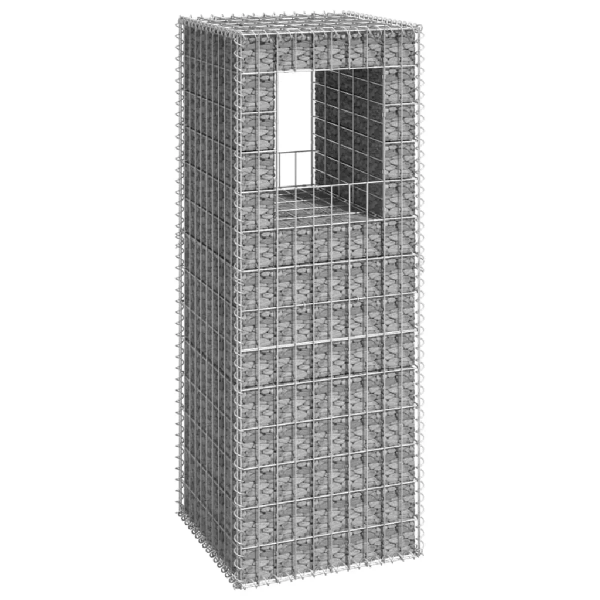 vidaXL Poteau à panier de gabion 50x50x140 cm Fer - vue 2