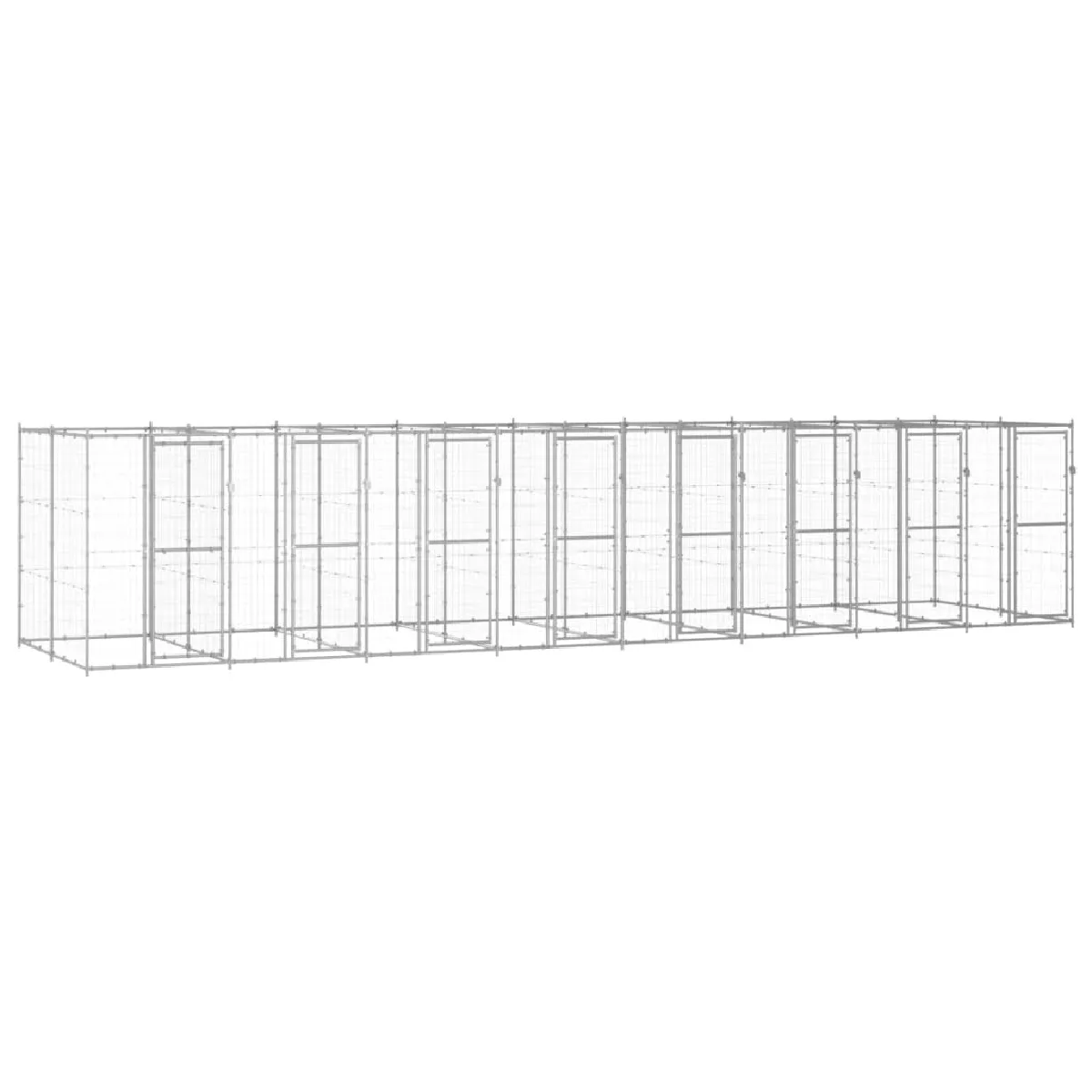 vidaXL Chenil extérieur acier galvanisé - 19.36 m² vidaXL Chenil extérieur acier galvanisé - 19.36 m²