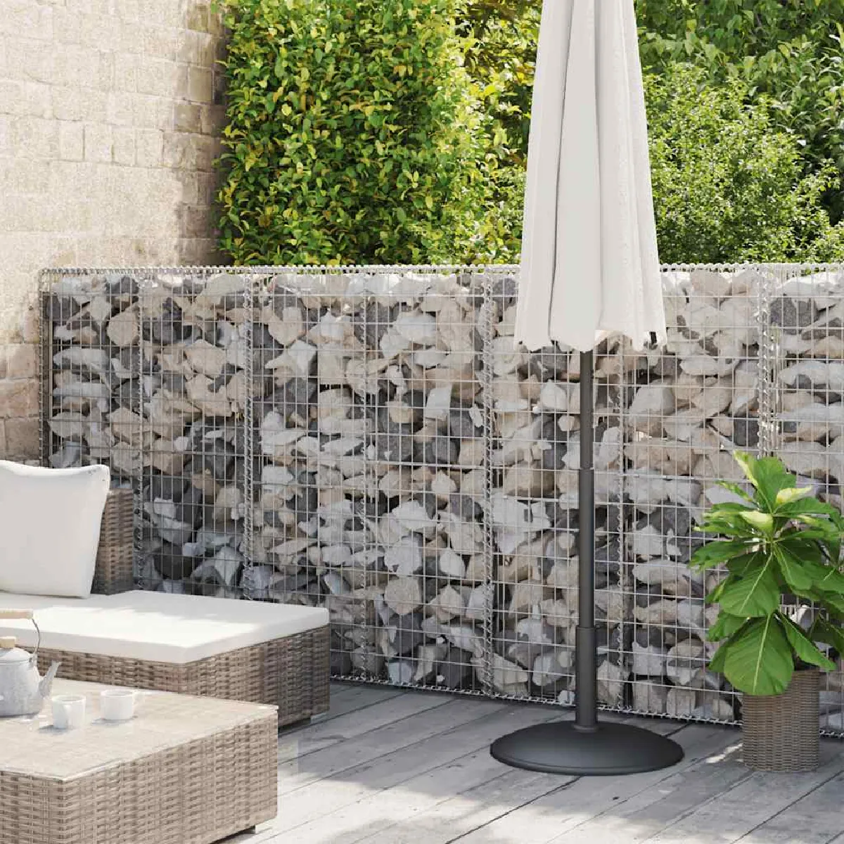 vidaXL Panier Gabion Jardinière Parterre Surélevé Acier Jardin Patio Extérieur 142537 - vue 2