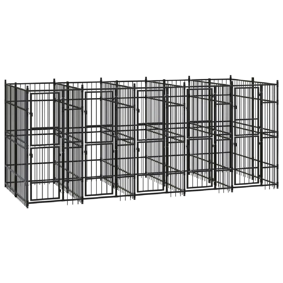 vidaXL Chenil d'extérieur Acier - 9,22 m²