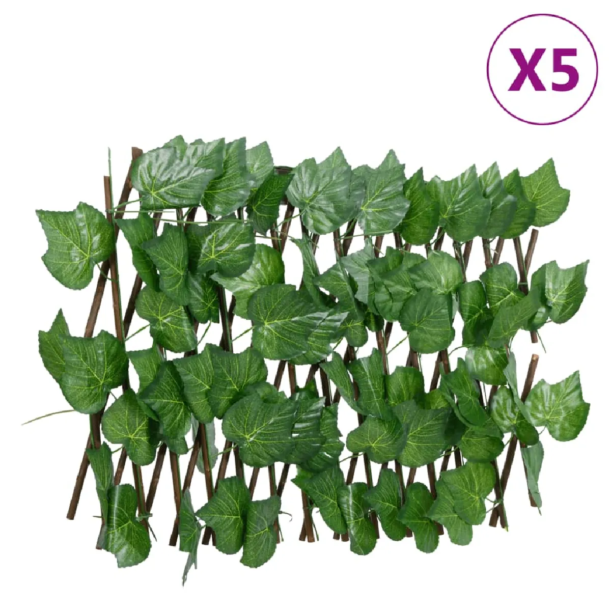 vidaXL Treillis feuille de vigne artificiel 5pcs - vue 2