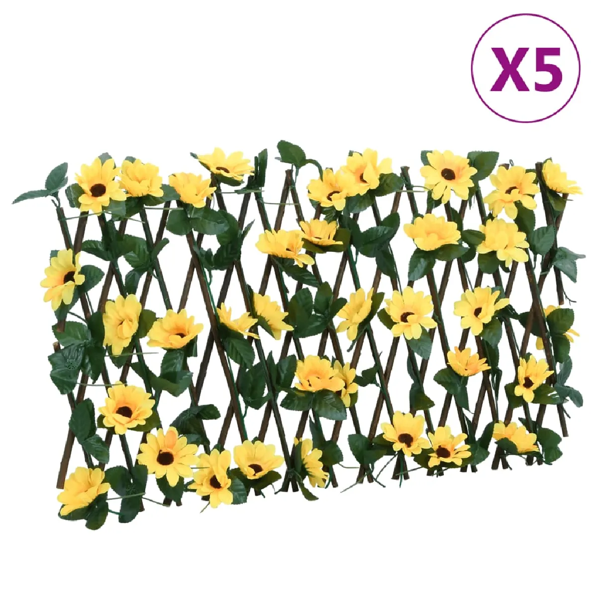 vidaXL Treillis de lierre artificiel extensible 5 pcs - vue 2