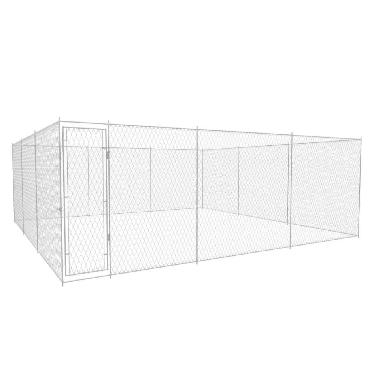 Vidaxl Chenil Extérieur pour Chiens Acier 570x570x185 cm Cage Enclos Niche 145034