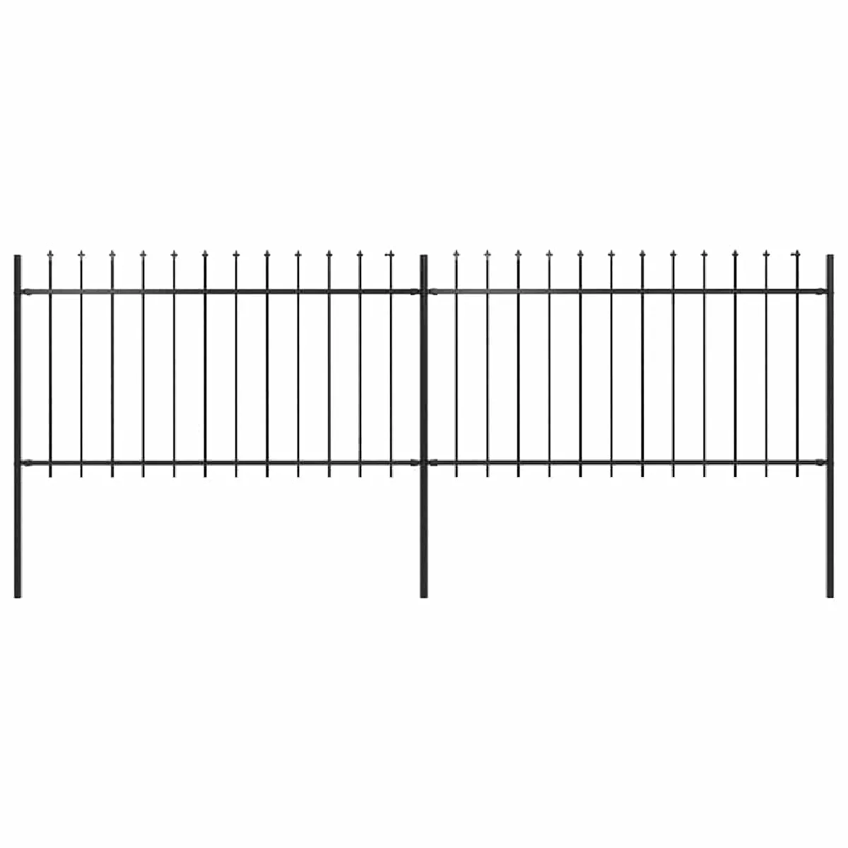 Vidaxl Noir Clôture De Jardin Avec Dessus En Lance Acier 3,4 X 1 M - Image 3