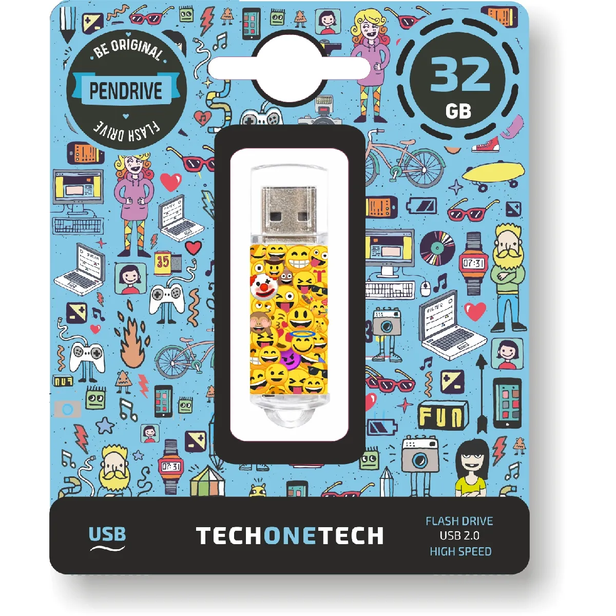 Tech One Tech Techonetech Clé Usb Emojis Mémoire Usb 2.0 32 Go - Image 3