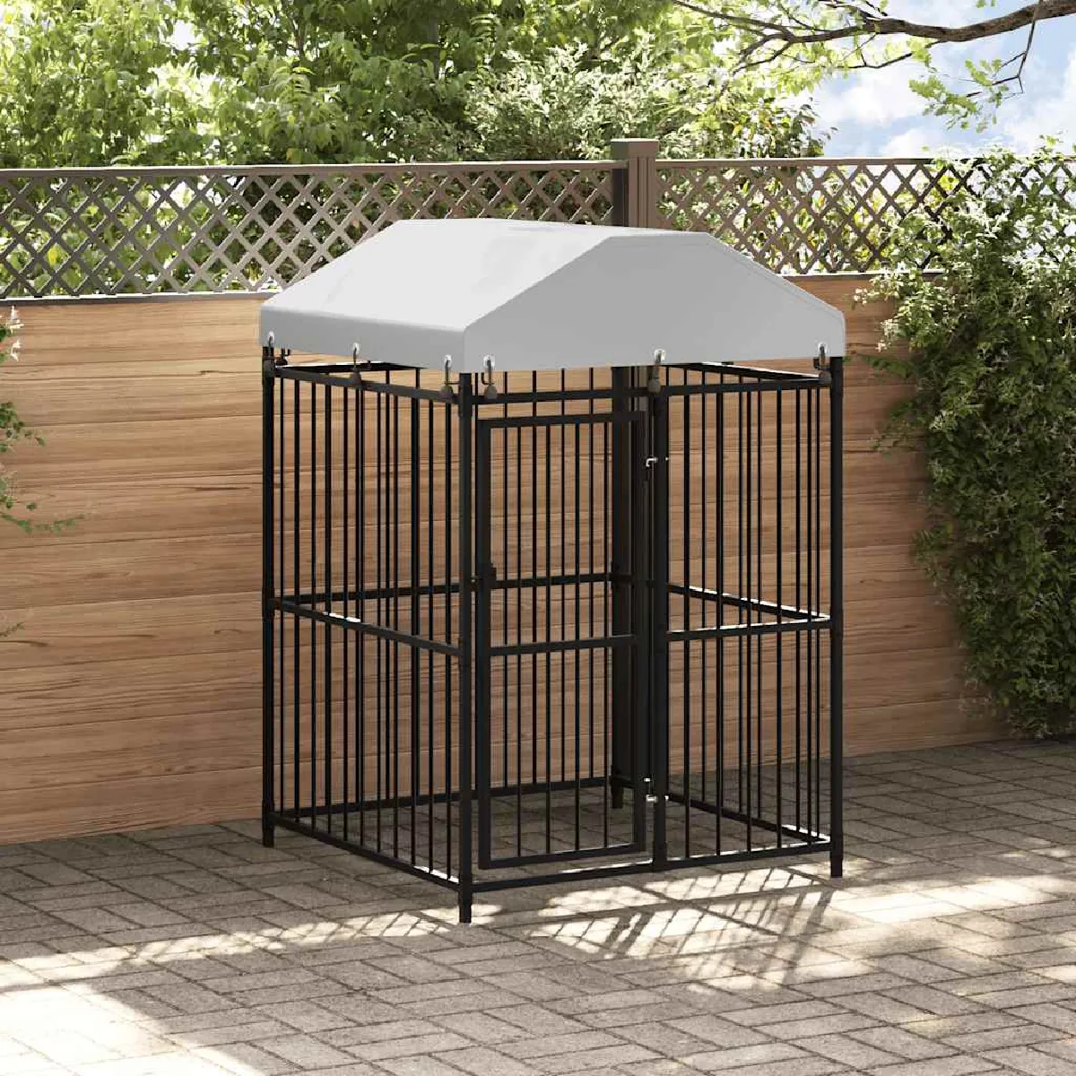 VIDAXL Chenil extérieur avec toit - 1,44 m²