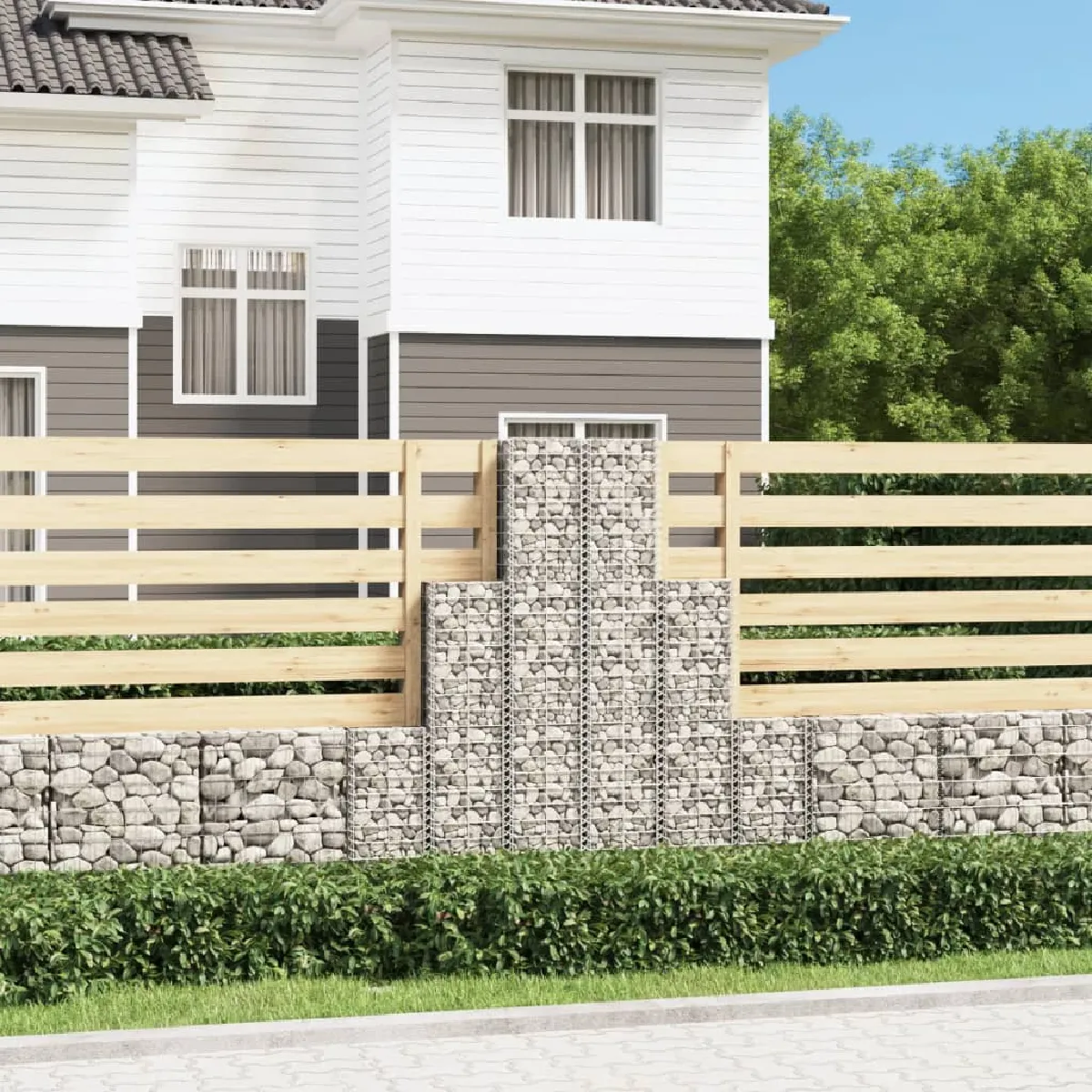 vidaXL 6 gabions en fil galvanisé - vue 2