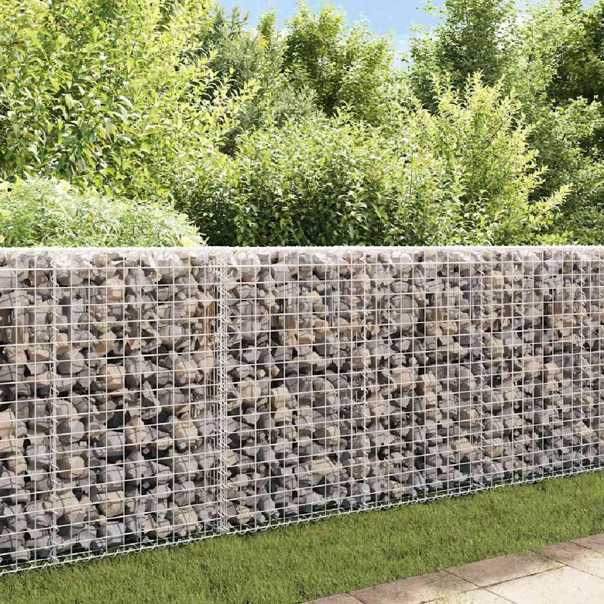 vidaXL Mur à gabion avec couvercles Acier galvanisé 200 x 20 x 85 cm - vue 2