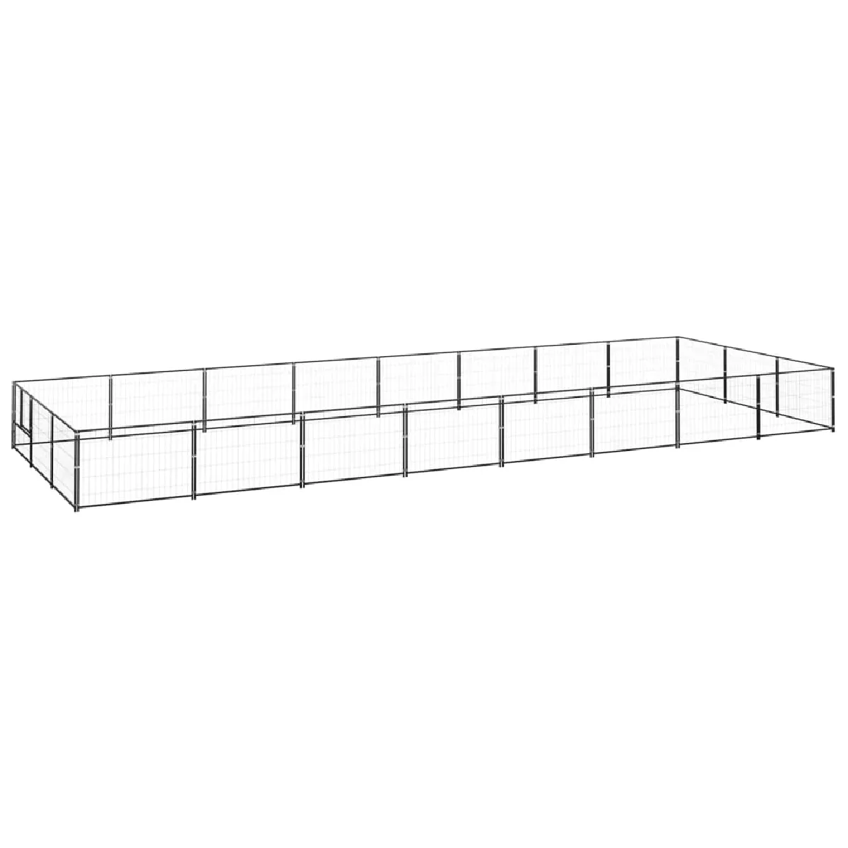 vidaXL Chenil extérieur - 24 m² - Noir
