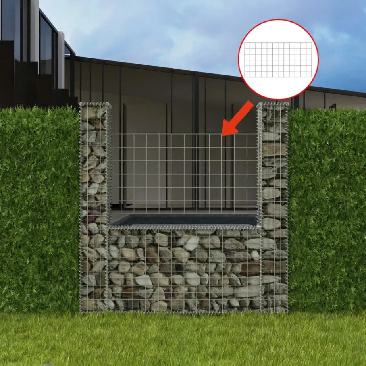 vidaXL Gabion en forme de U Acier galvanisé - vue 2