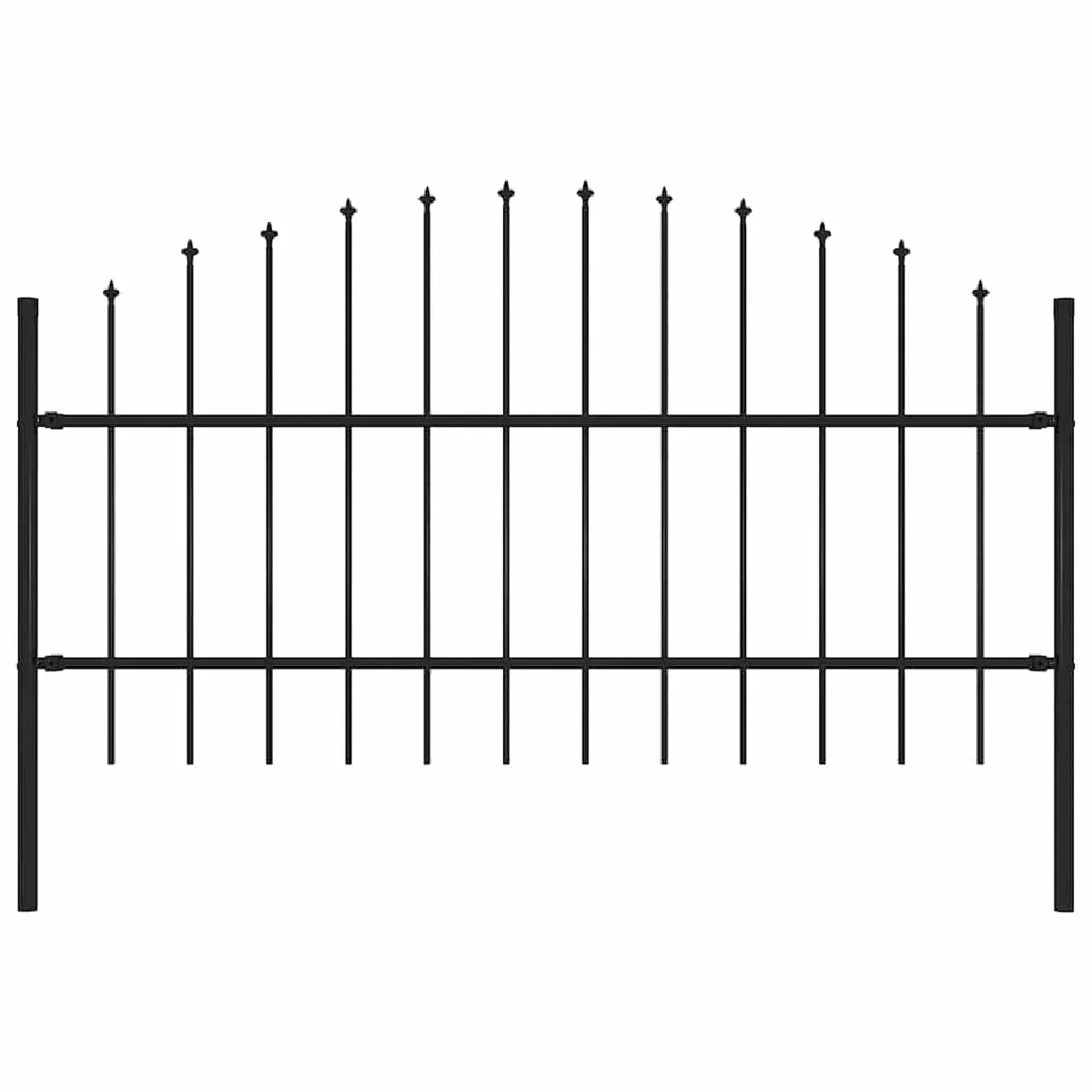 vidaXL Clôture de jardin Acier Noir - 1,7 m