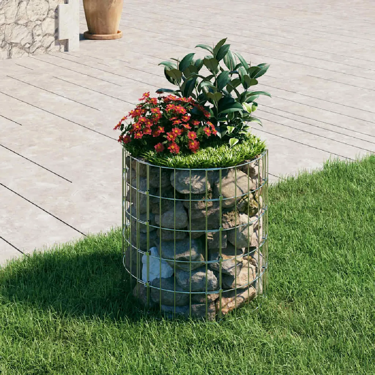 vidaXL Poteau à gabion circulaire