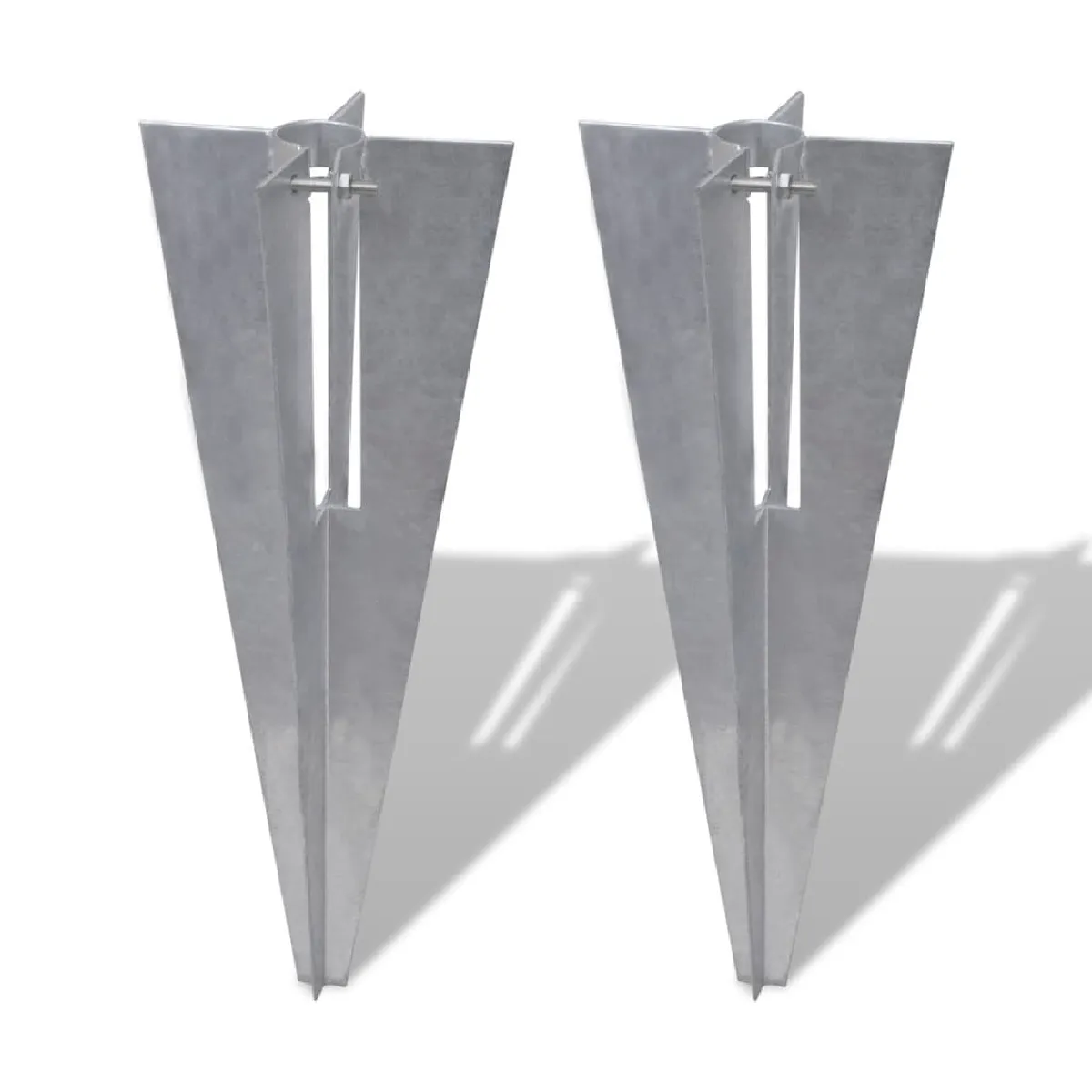 vidaXL Piquets de poteau de clôture 2 pcs Acier - vue 2
