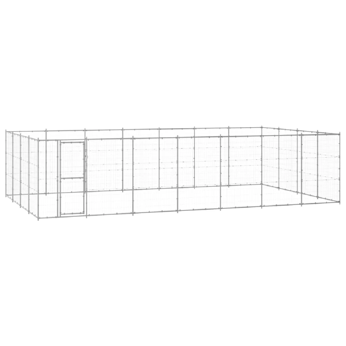 vidaXL Chenil extérieur 33 88 m² Acier galvanisé - vue 2