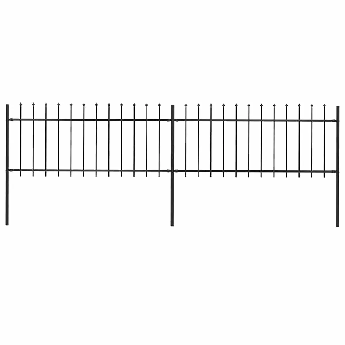 Vidaxl Clôture de jardin avec dessus en lance Acier 3,4x0,8 m