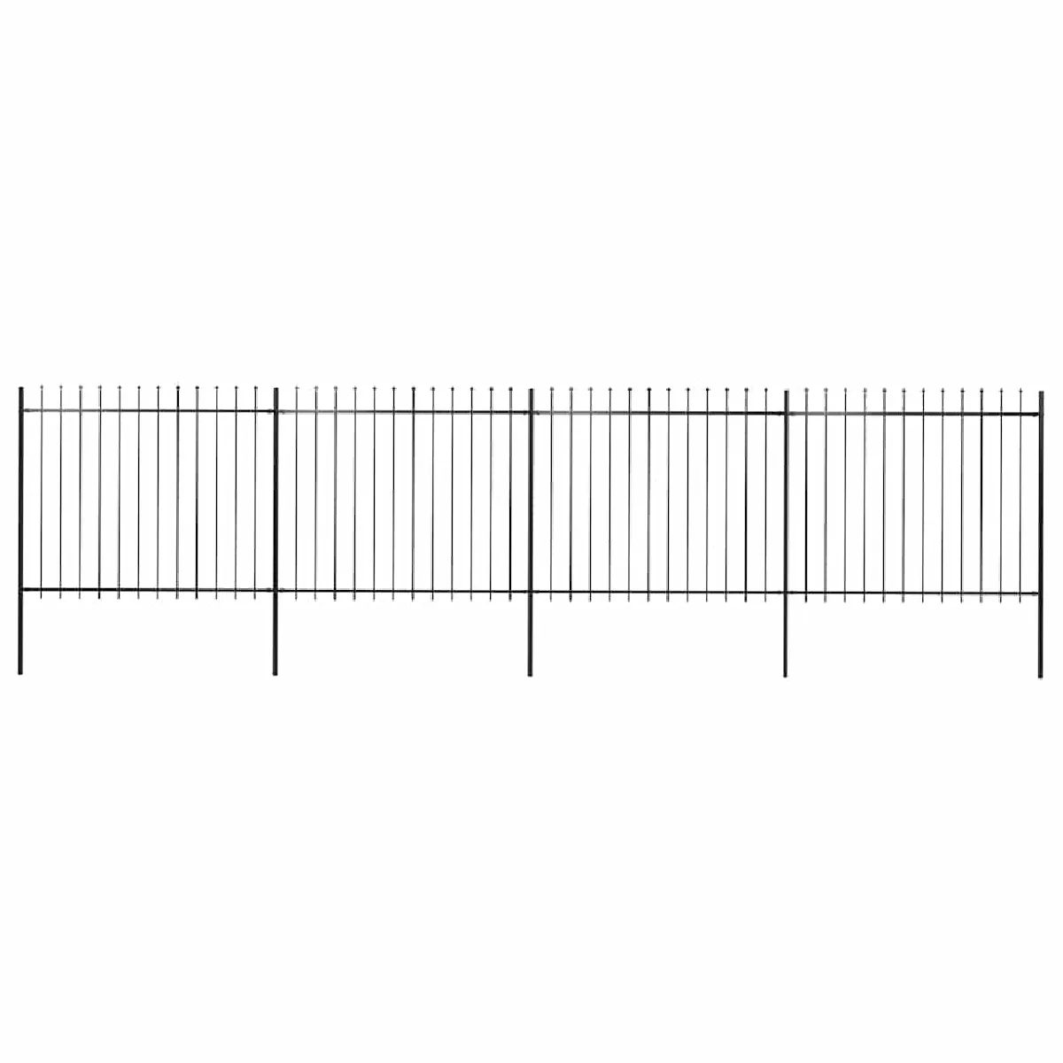 Vidaxl Clôture jardin lances acier 6,8x1,5 m