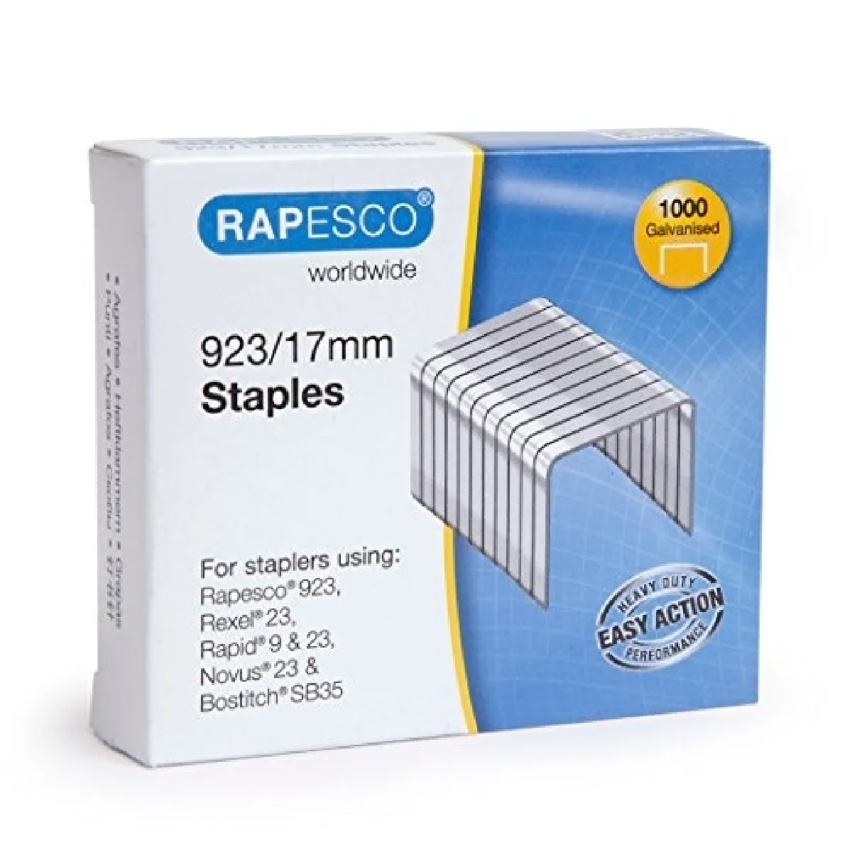 Rapesco Boite De 1000 Agrafes Galvanisées 923/17Mm Type 23 - Image 3