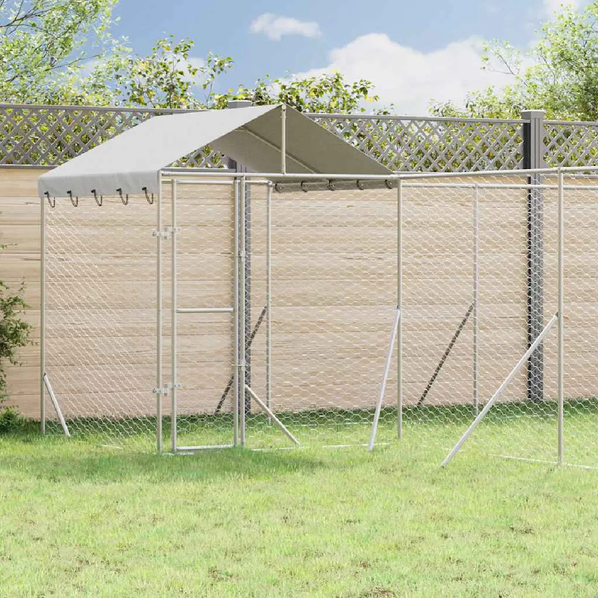 vidaXL Chenil extérieur avec toit 10x6x2 5 - vue 2