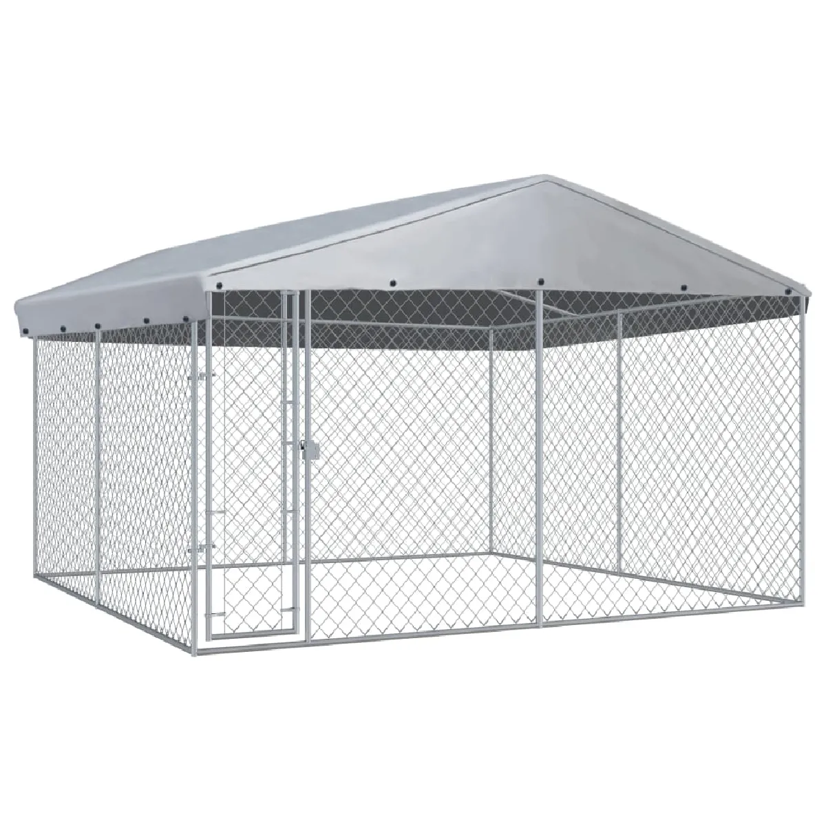 vidaXL Chenil Acier Galvanisé 382x382x225 cm