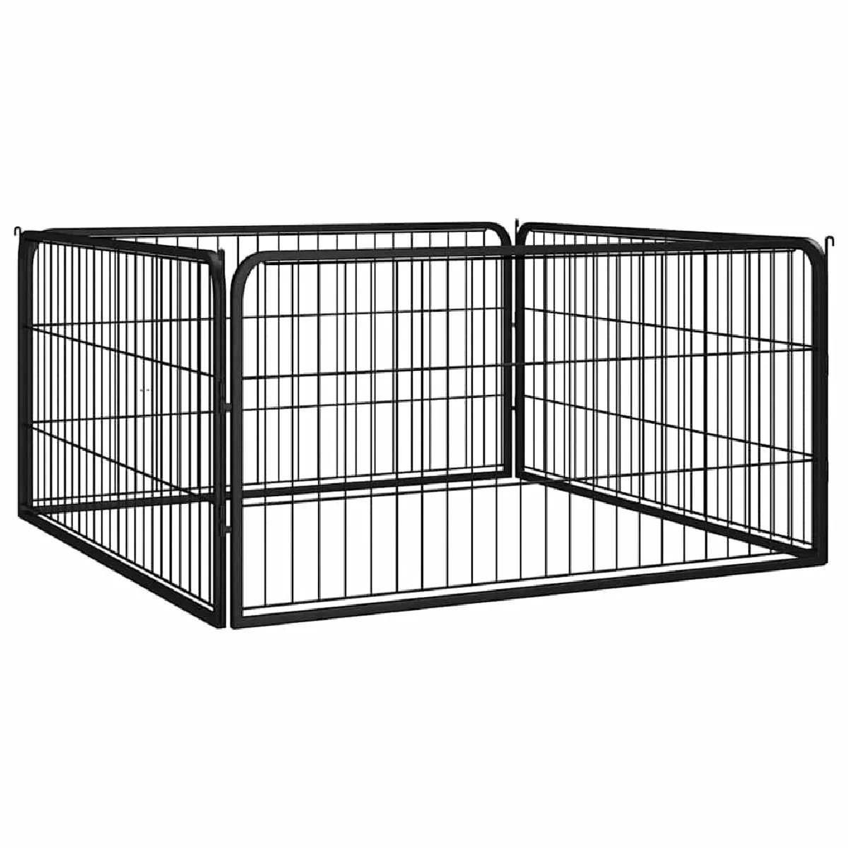Vidaxl Noir Parc Pour Chien Acier