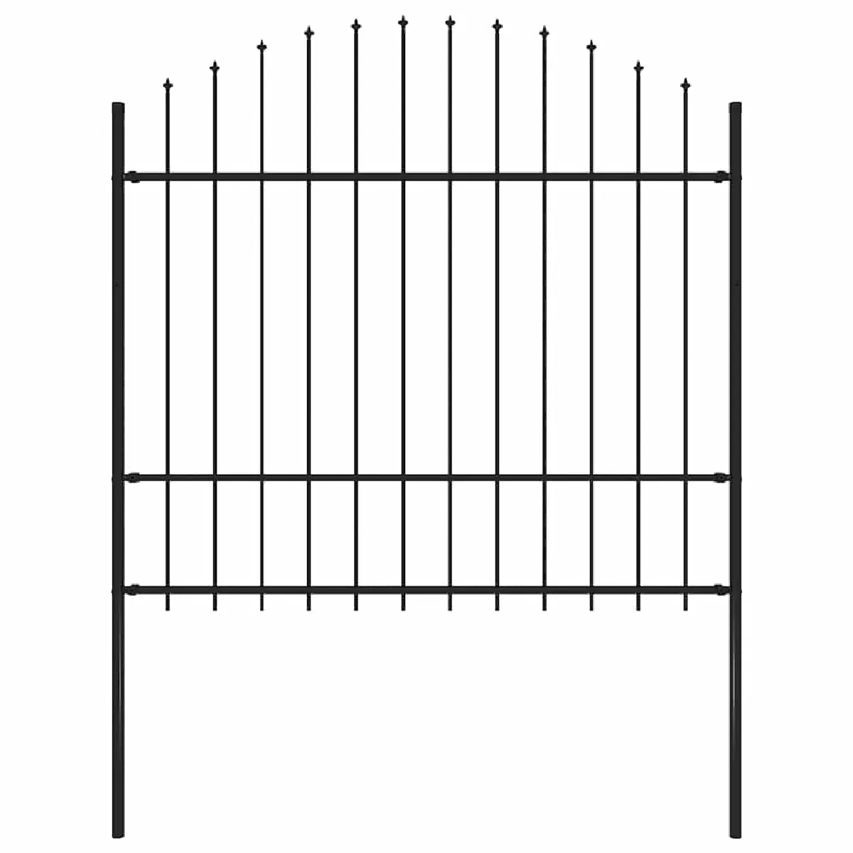 Vidaxl Clôture de jardin Acier Noir - 1,7 m