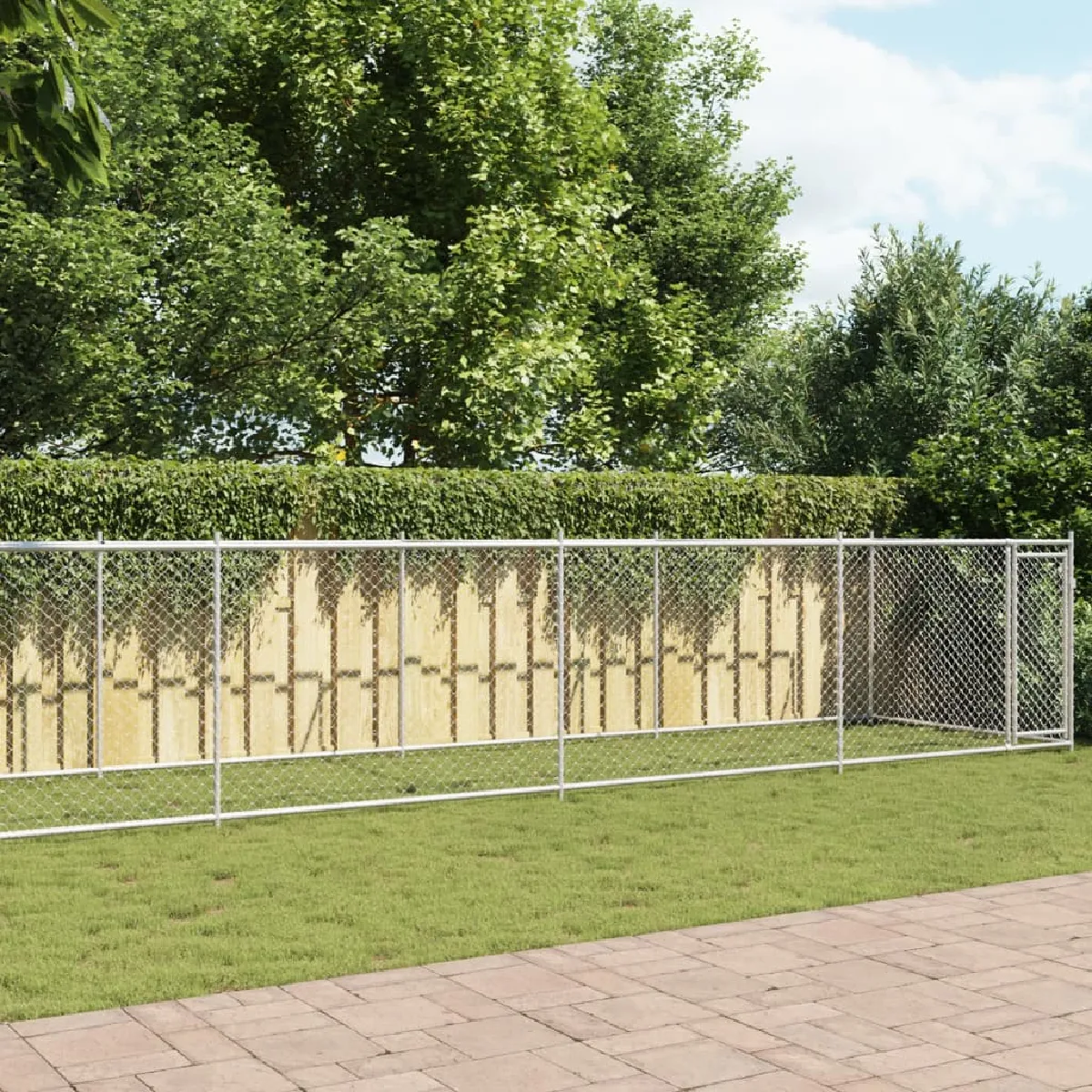 vidaXL Cage pour chien Acier galvanisé 24 m² - vue 2