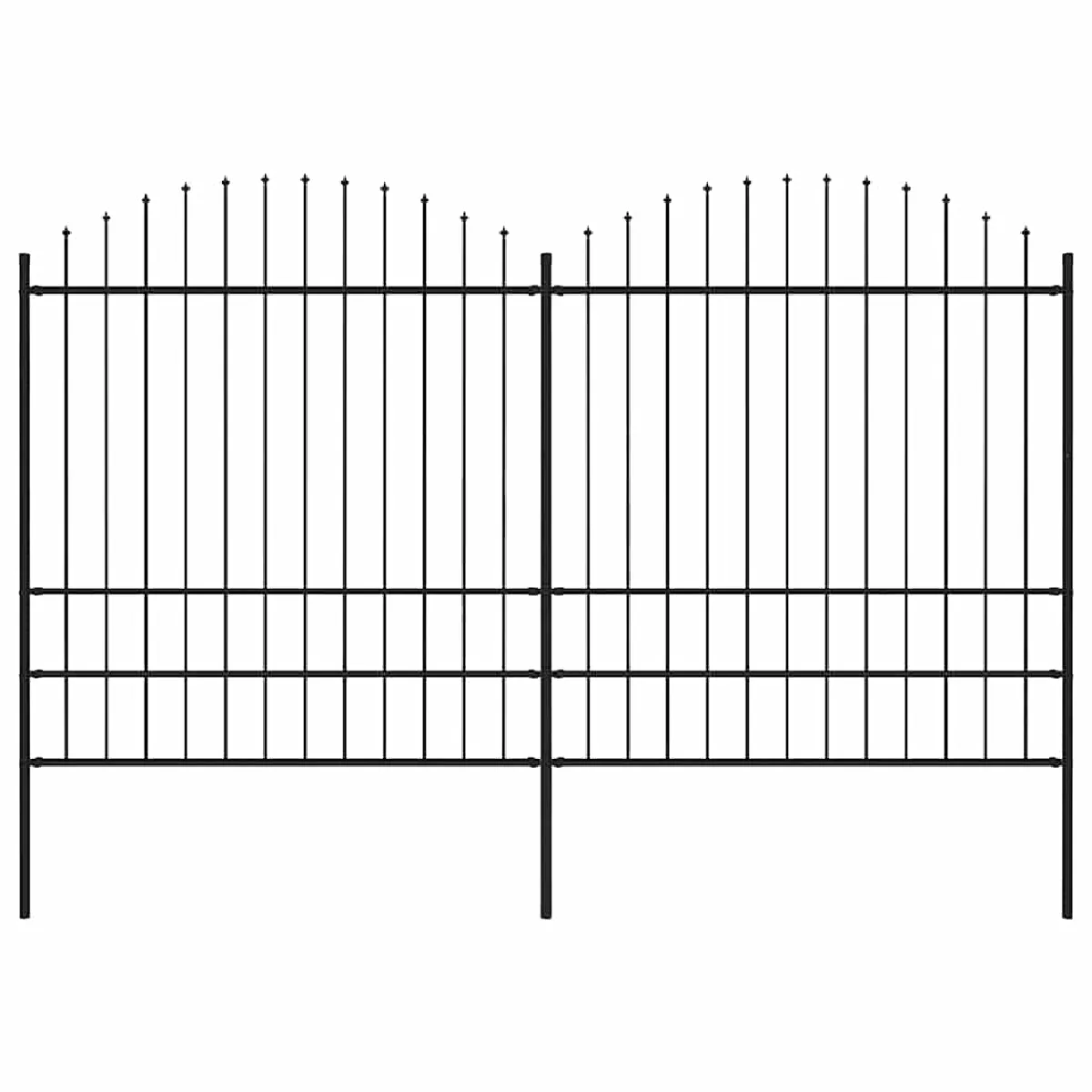 Clôture de jardin vidaXL Acier 1 75 2 x 3 4 Panneaux et poteaux inclus - vue 2