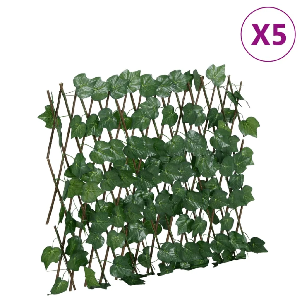 vidaXL Treillis de feuille de vigne artificiel extensible 5 pcs