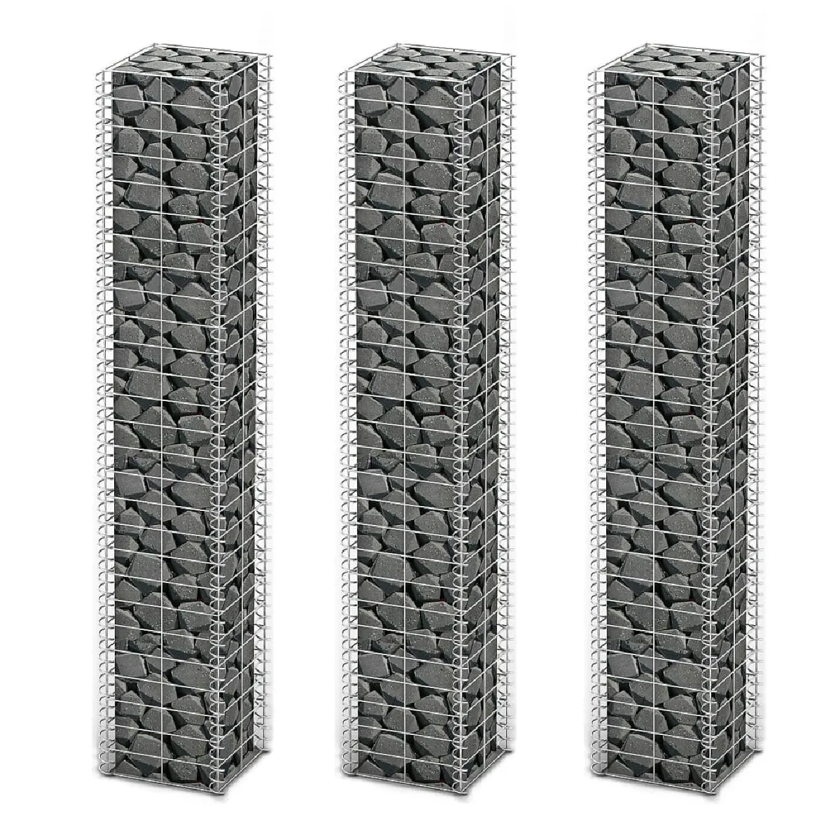 vidaXL Jeu de Panier Gabion 3 pcs - vue 2