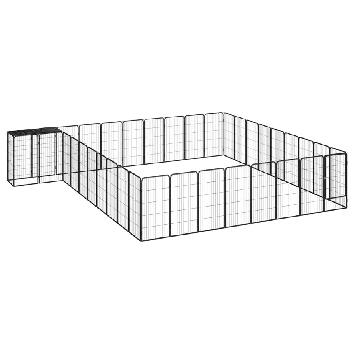 vidaXL Parc pour chien 38 panneaux Noir 50x100 cm Acier enduit de poudre vidaXL Parc pour chien 38 panneaux Noir 50x100 cm Acier enduit de poudre