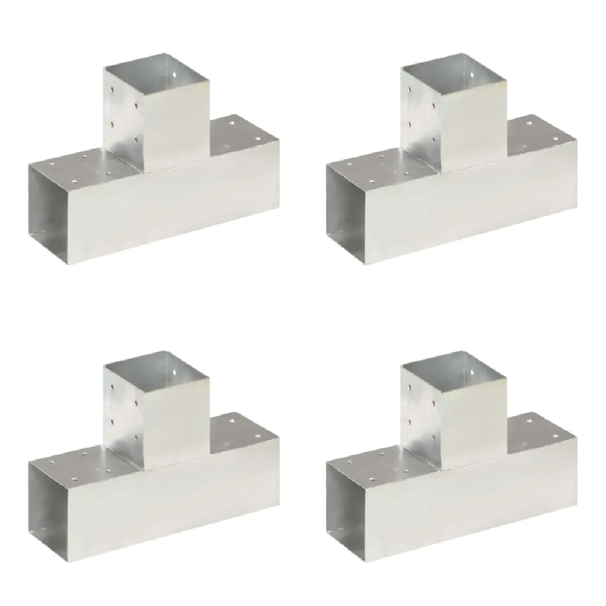 vidaXL Connecteurs de poteau 4 pcs Forme en T - vue 2