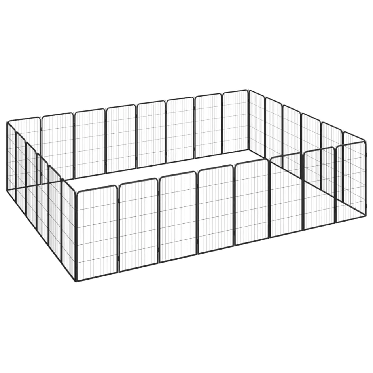 vidaXL Parc pour chien 28 panneaux Noir 50x100 cm Acier enduit de poudre vidaXL Parc pour chien 28 panneaux Noir 50x100 cm Acier enduit de poudre